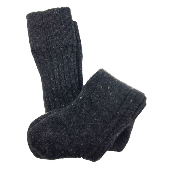 Garnet Hill 81% Cashmere Dark Charcoal Socks Mens Ribbed L Slightly Imperfect - Picture 1 of 4